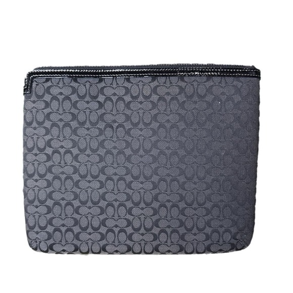 COACH Signature Black Canvas Tablet / ipad Case - Picture 2 of 7